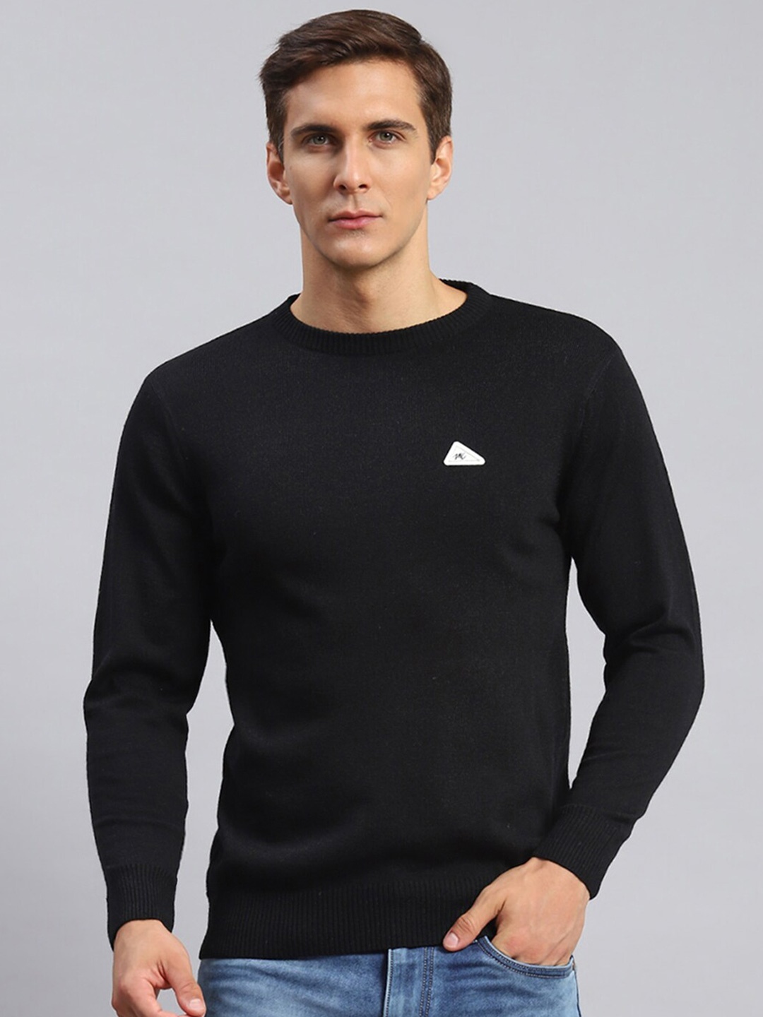 

Monte Carlo Ribbed Knitted Pullover, Black