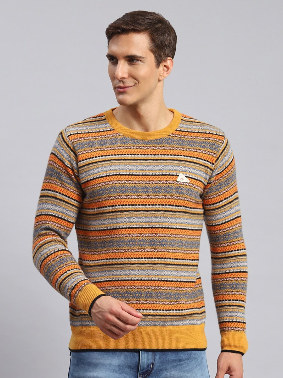 

Monte Carlo Round Neck Woollen Pullover, Mustard