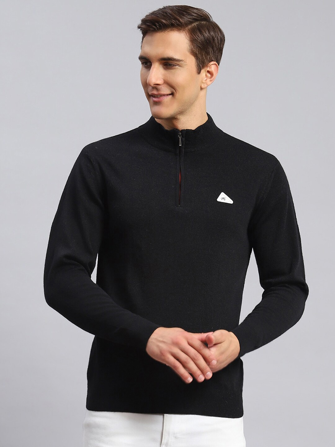 

Monte Carlo High Neck Woollen Pullover, Black