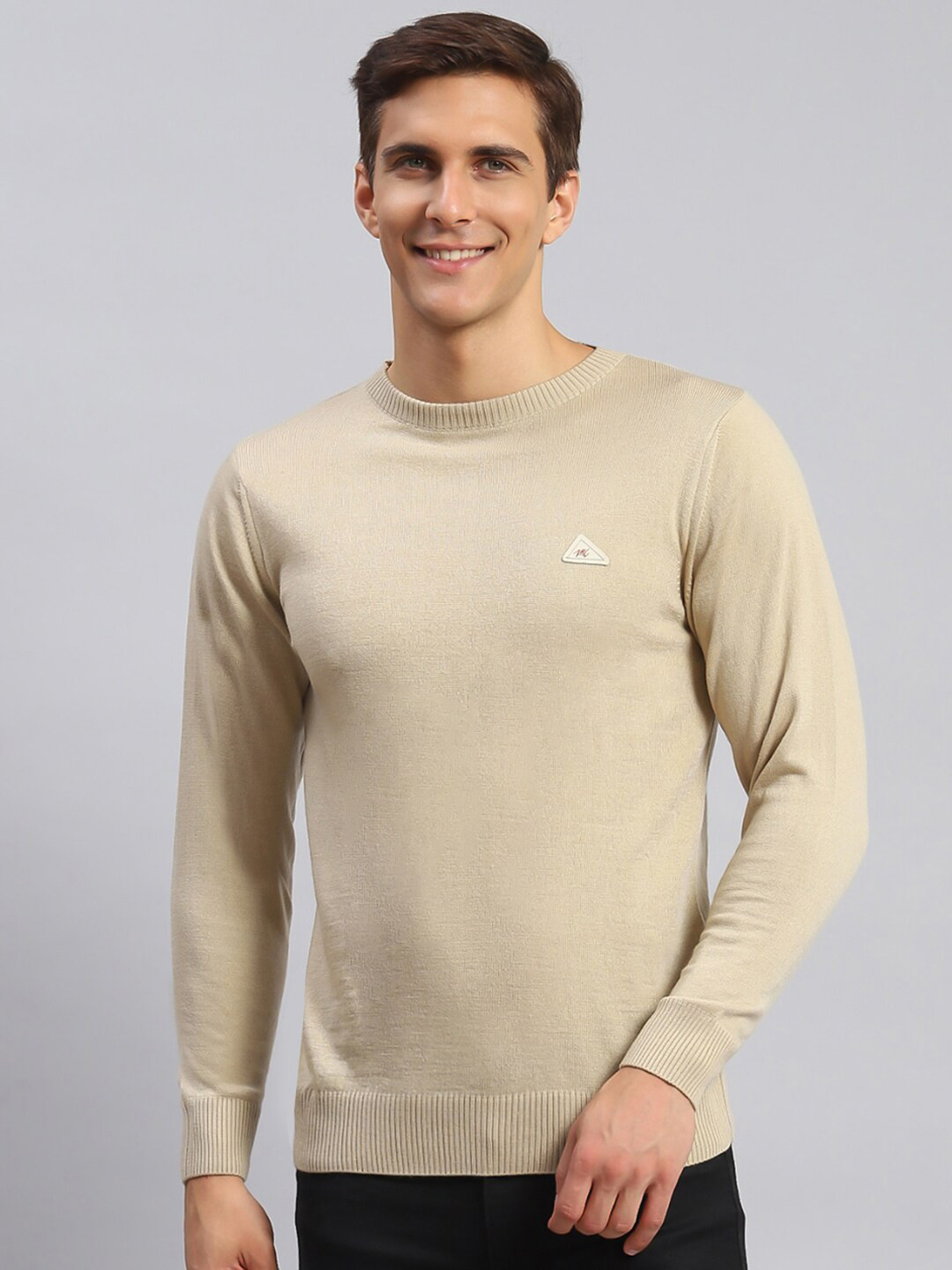 

Monte Carlo Long Sleeves Woollen Pullover, Camel brown