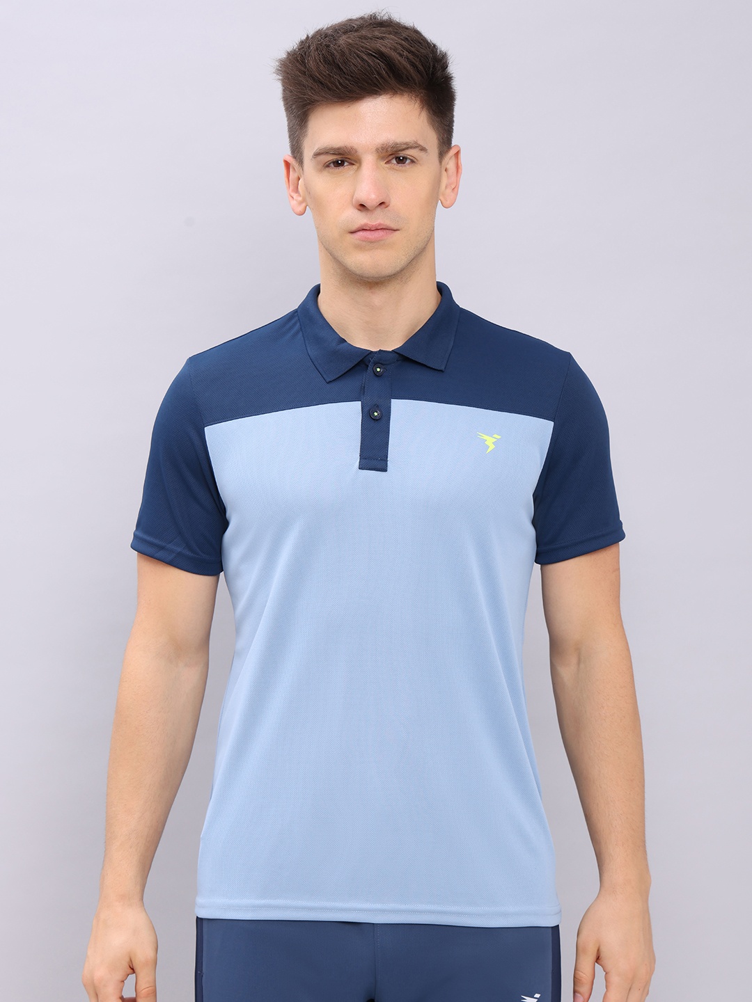 

Technosport Polo Collar Antimicrobial Slim Fit T-shirt, Blue