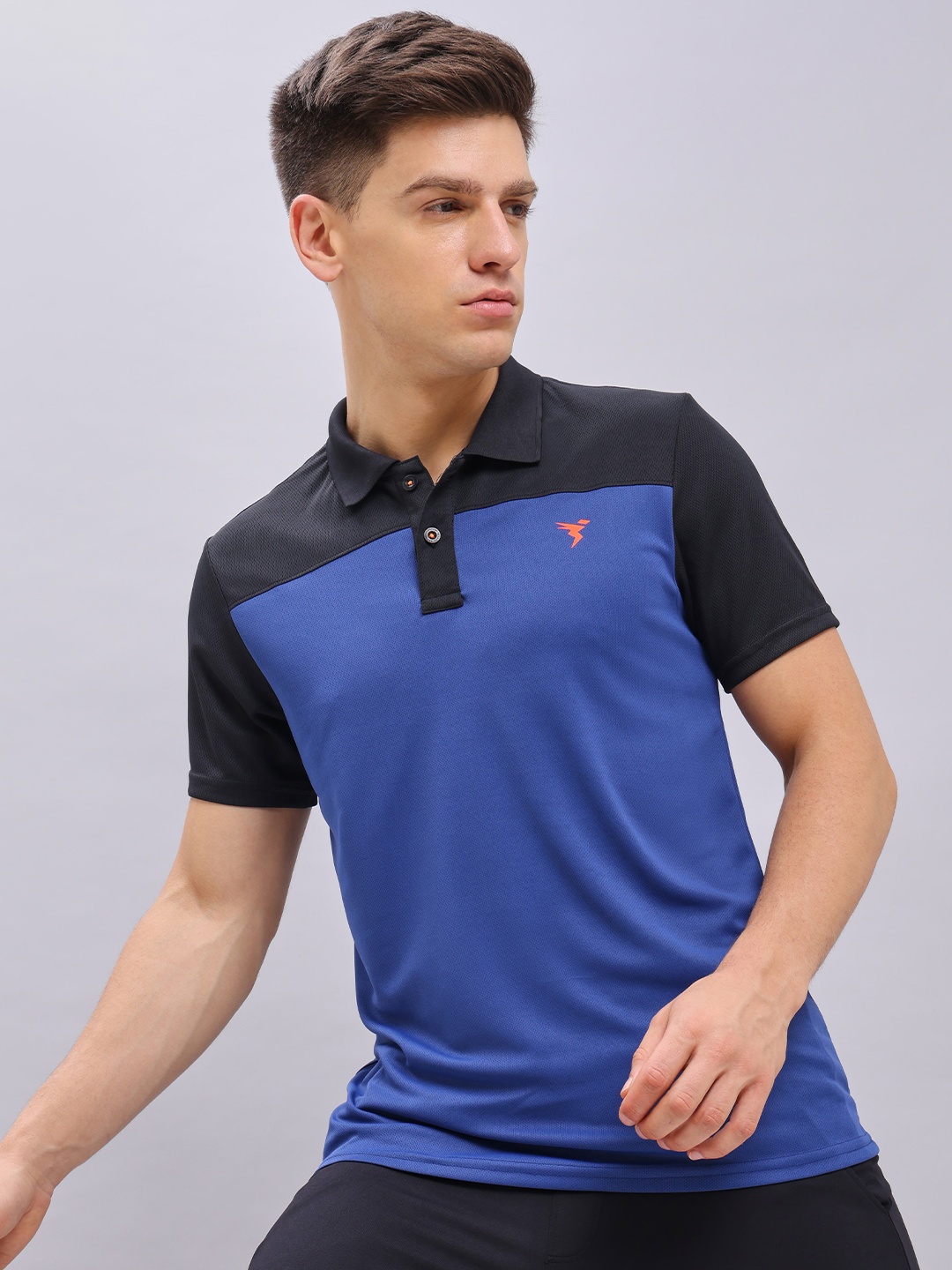 

Technosport Polo Collar Antimicrobial Slim Fit T-shirt, Navy blue