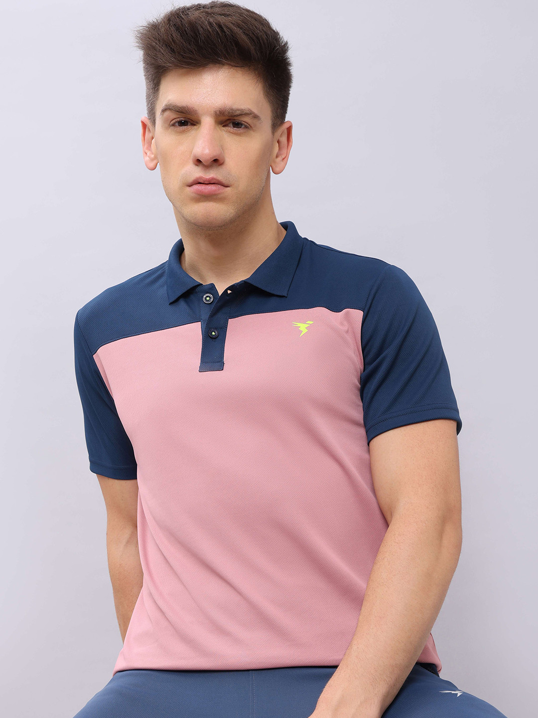 

Technosport Polo Collar Antimicrobial Slim Fit T-shirt, Pink