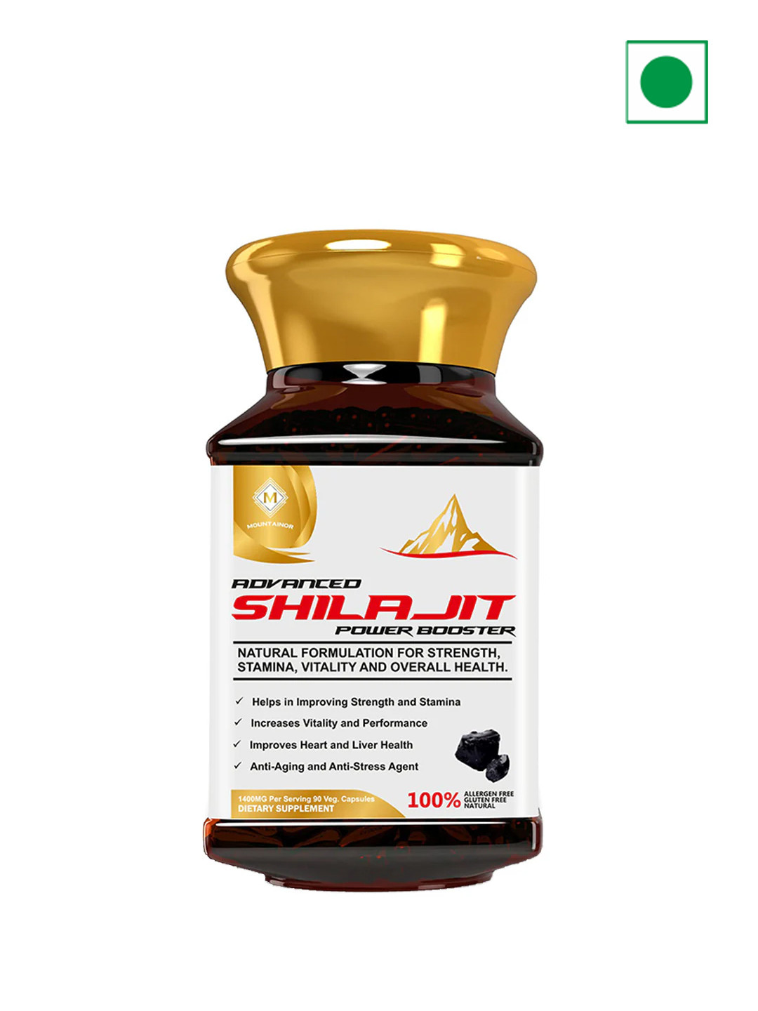 

MOUNTAINOR Advanced Shilajit Power Booster Capsules - 90 Capsules, Brown