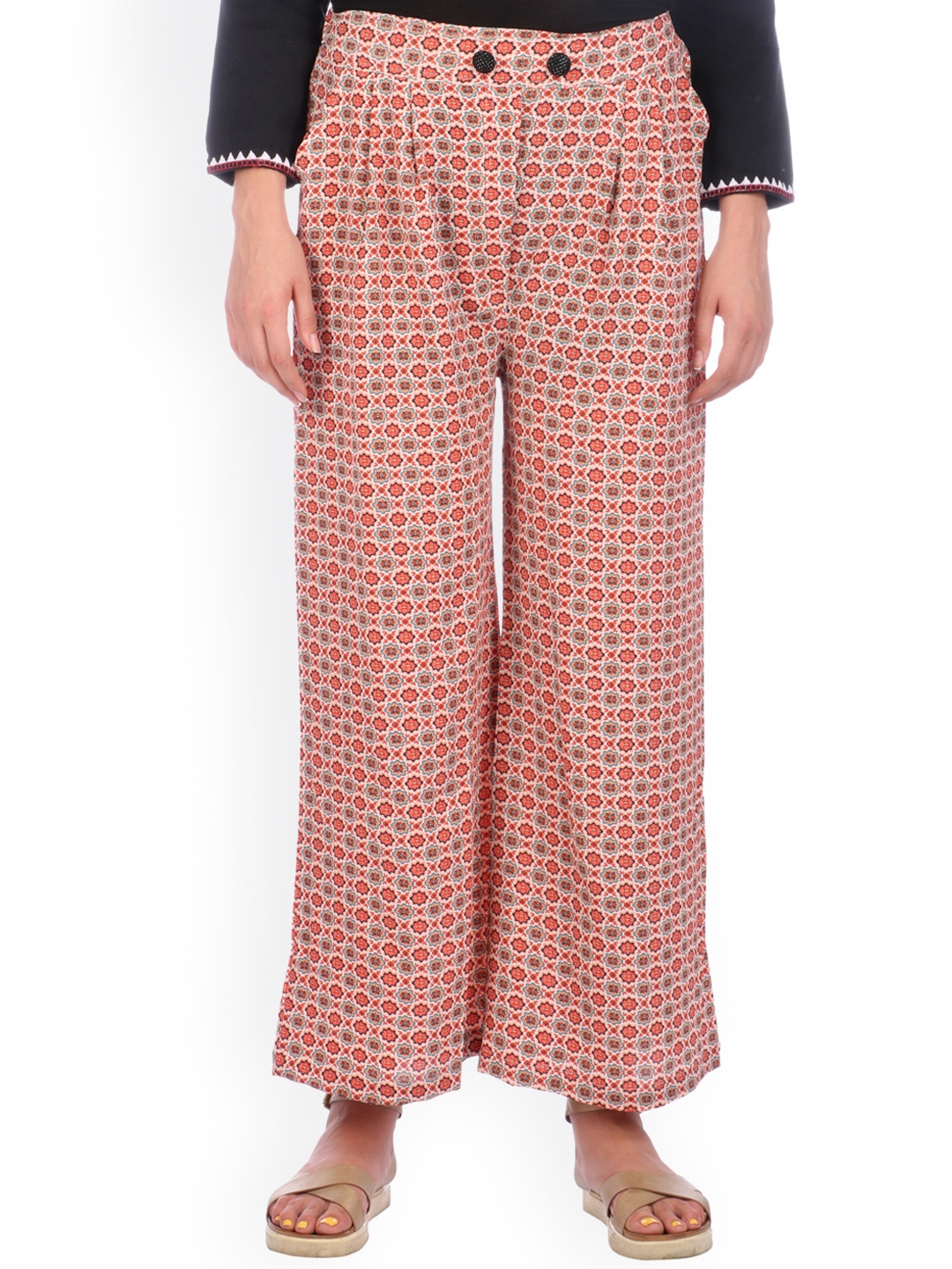 

shiloh Women Mauve Printed Straight Palazzos