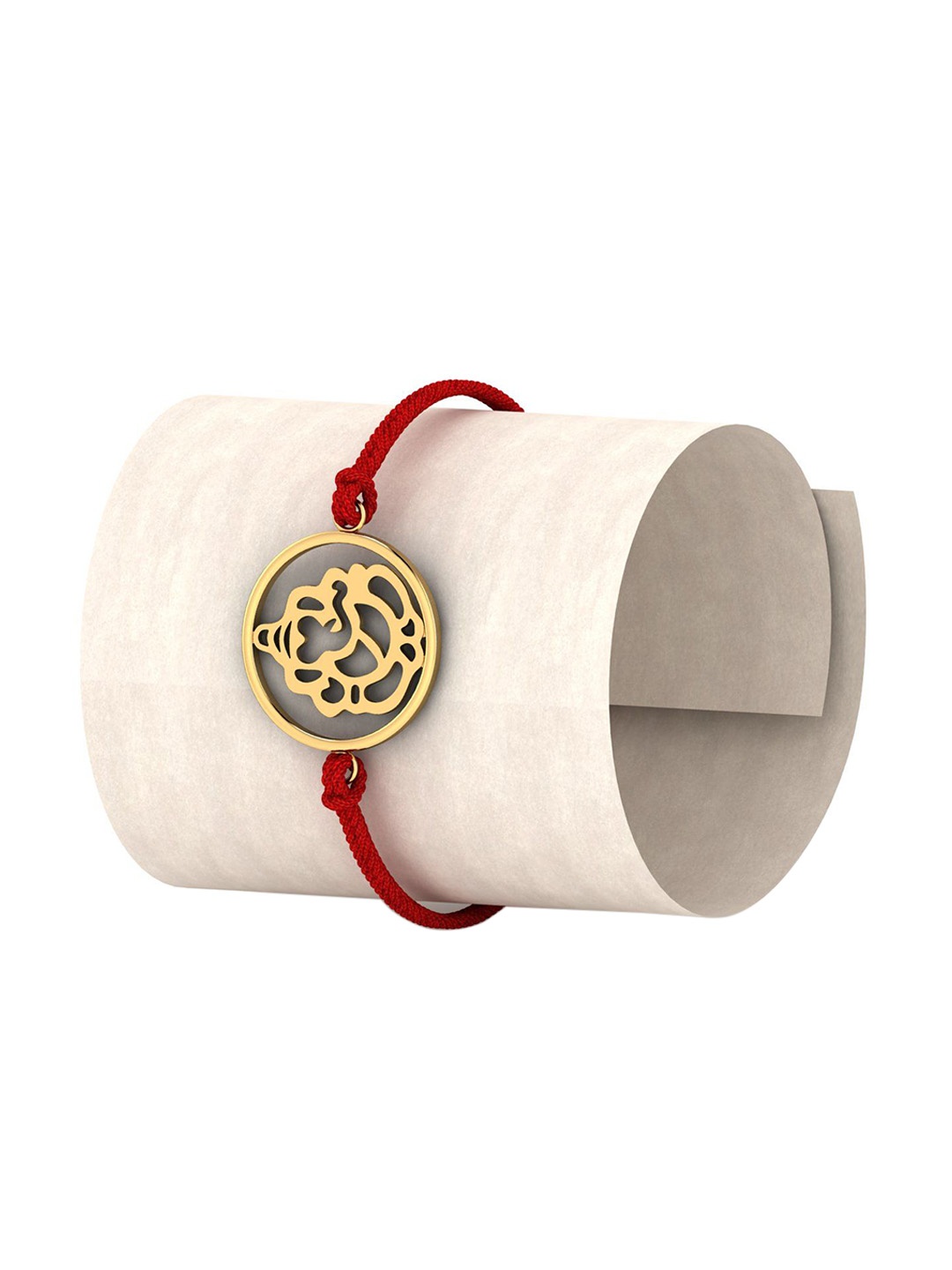 

KUBERBOX 18KT Gold Lord Ganesha Rakhi Cum Pendant-1.46gm