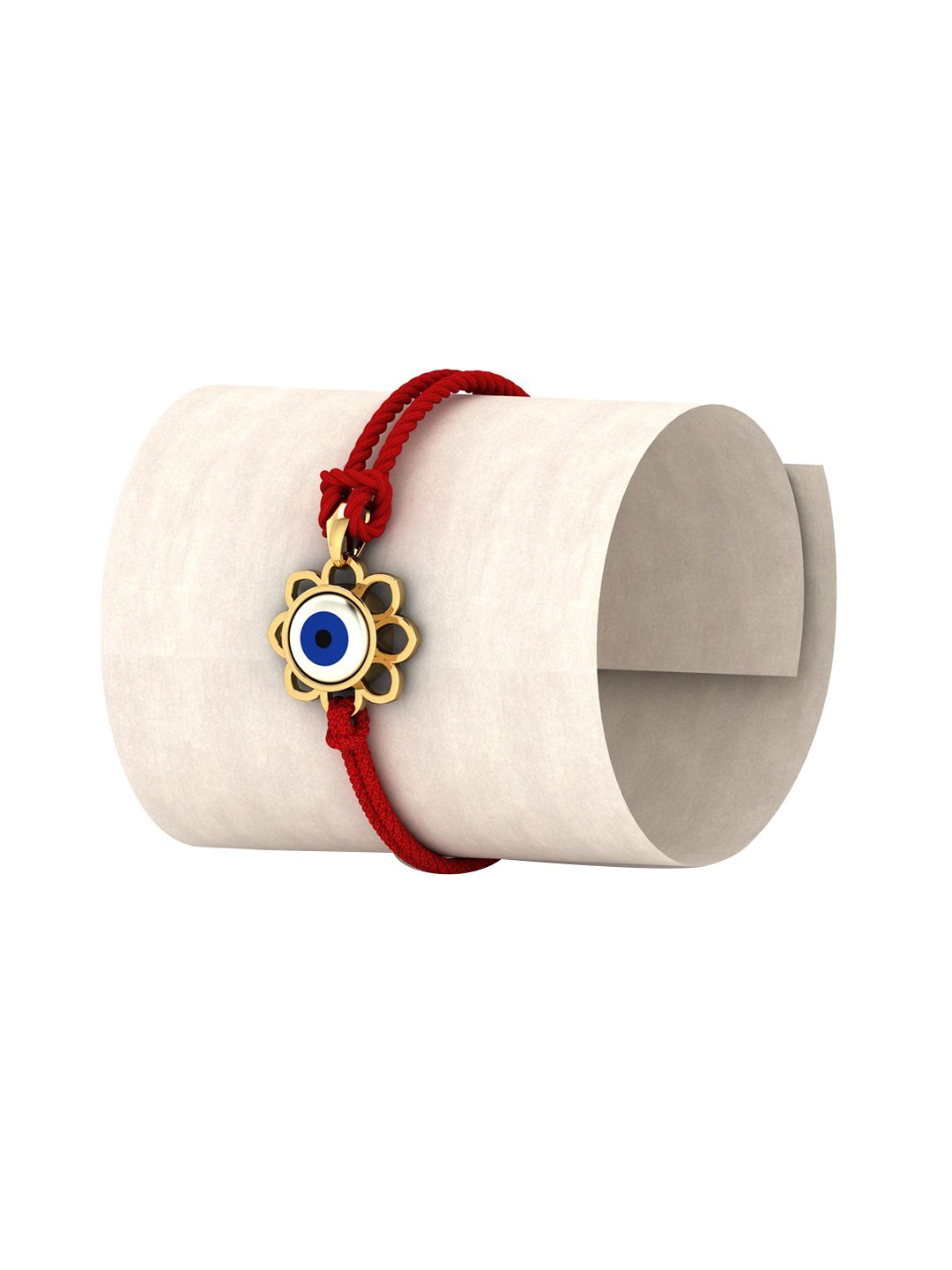 

KUBERBOX Men 18KT Gold Evil Eye Rakhi Cum Pendant-1.76gm