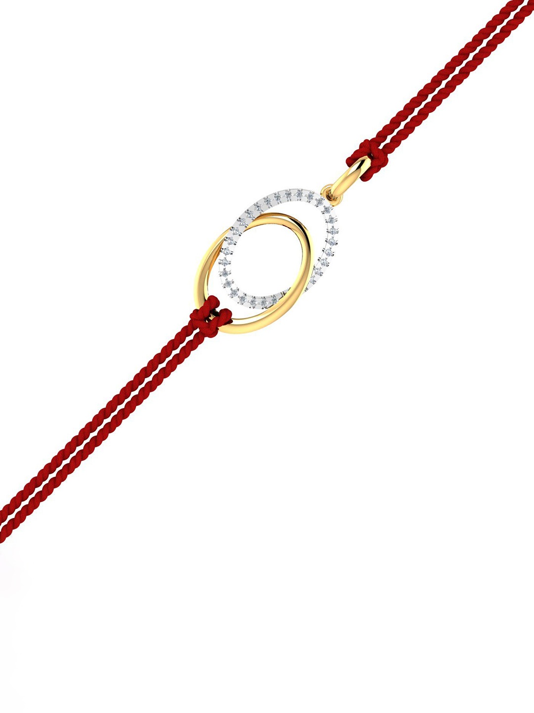 

KUBERBOX Men 18KT Gold Diamond Studded Raelyn Pendant Rakhi-1.64gm