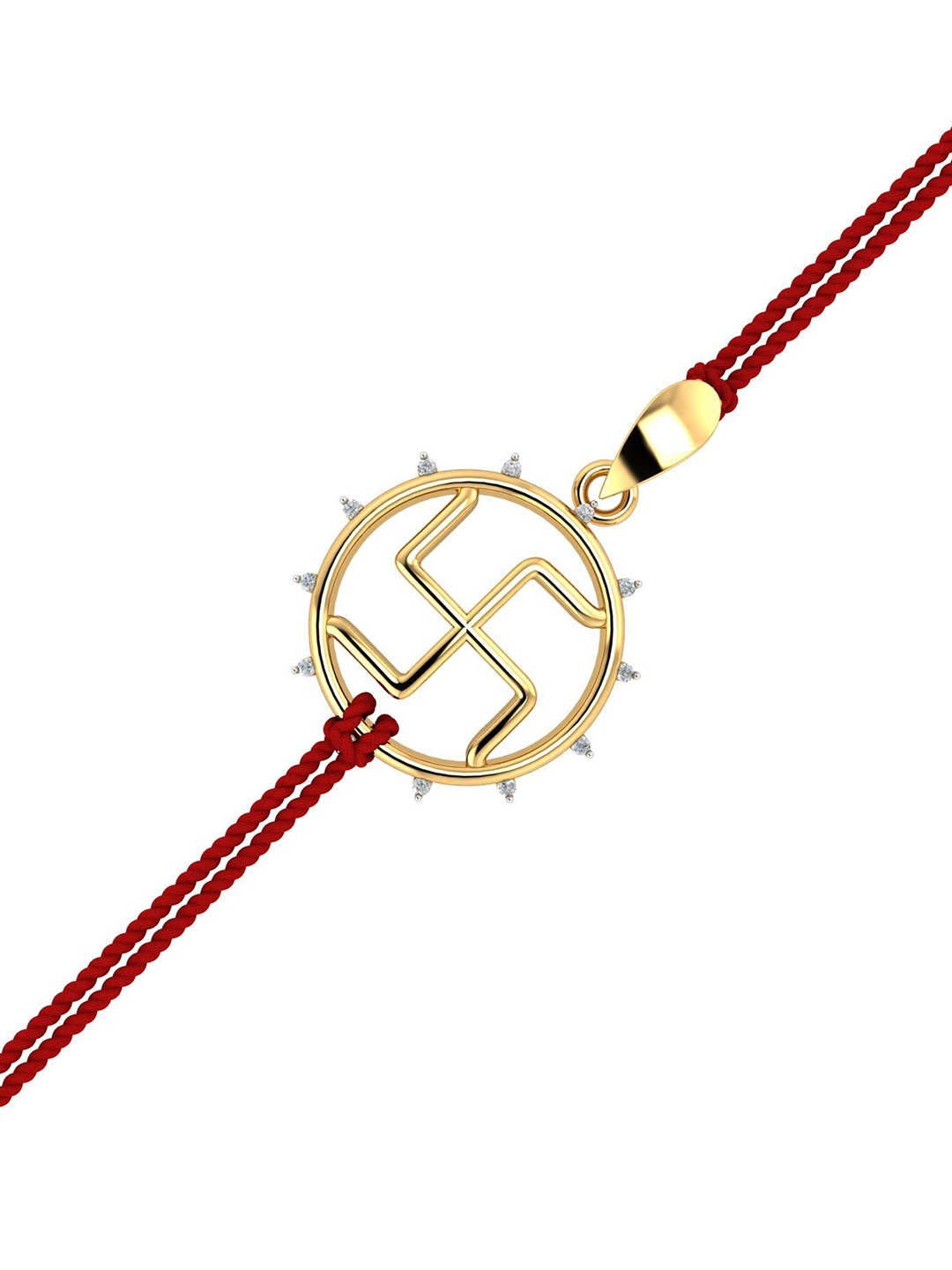 

KUBERBOX Men 18KT Gold Swastik Pendant Rakhi-1.14gm