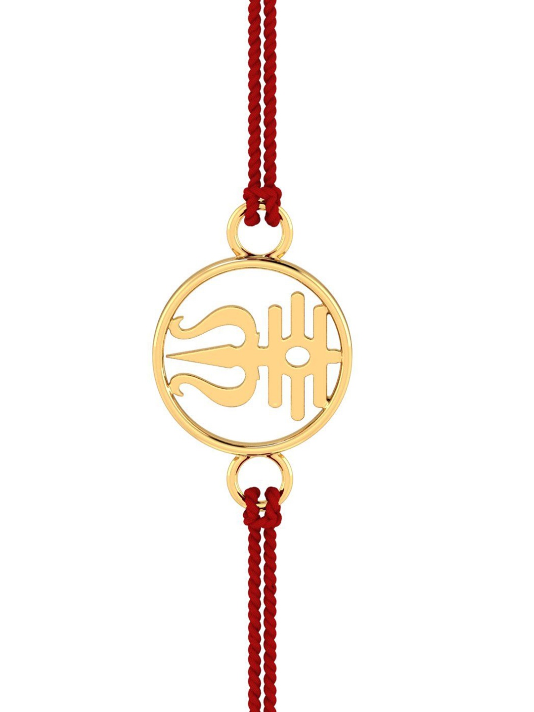 

KUBERBOX Men 18KT Trishul Tripundra Rakhi Cum Pendant-0.4gm, Gold