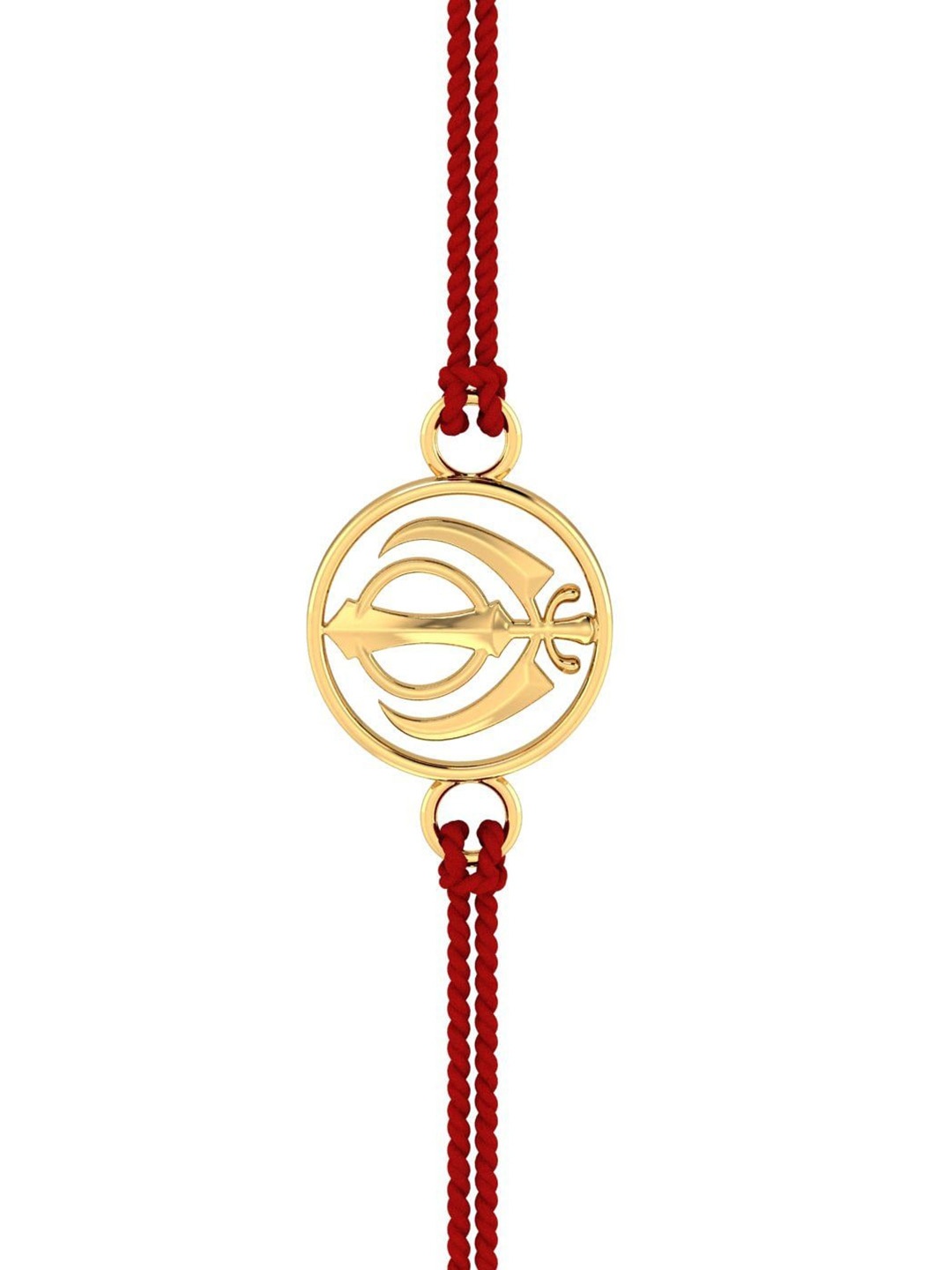 

KUBERBOX Men 18KT Khanda Gold Rakhi Cum Pendant-0.4gm