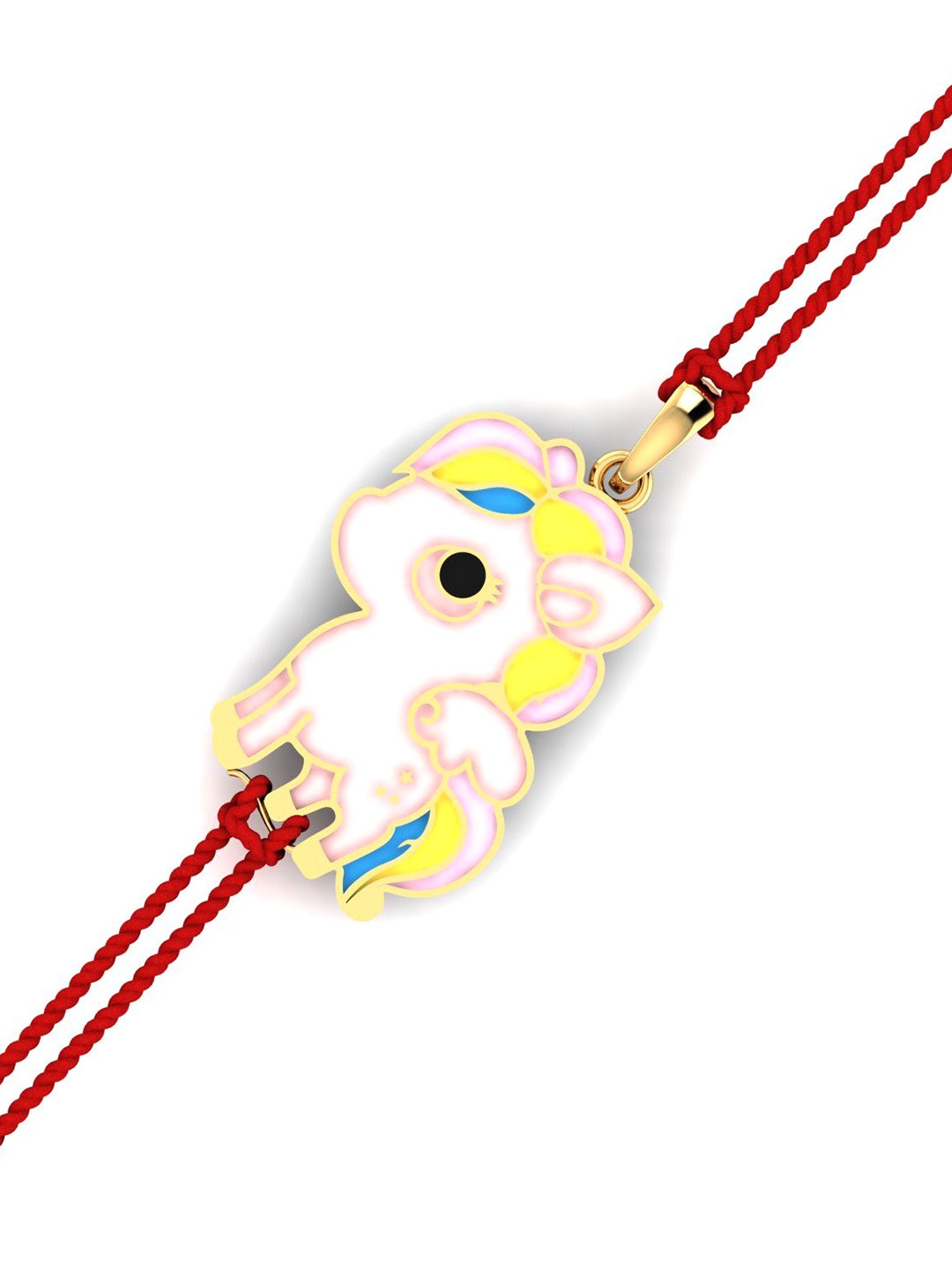 

KUBERBOX Girls 18KT Le Unicorn Gold Rakhi Cum Pendant-2.48gm