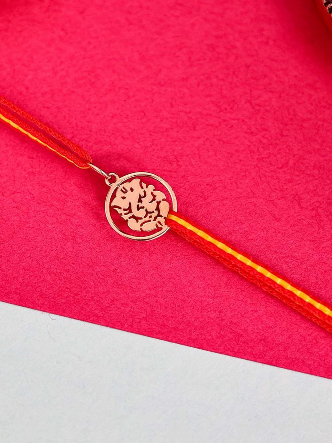

KUBERBOX 18KT Gold Ganpathi Charm Rakhi Cum Pendant-0.58gm