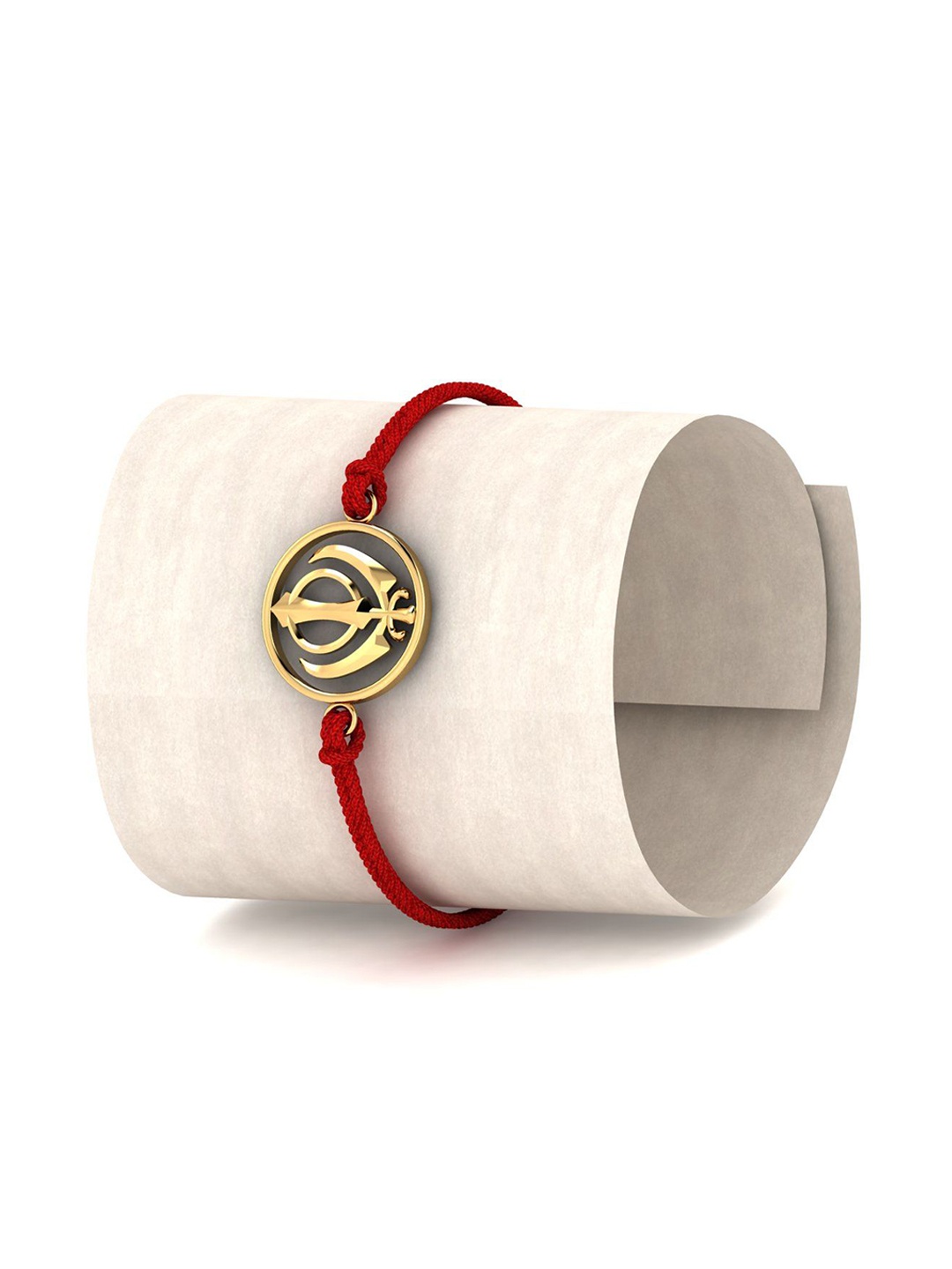 

KUBERBOX Men 18KT Gold Khanda Charm Rakhi-1.33gm