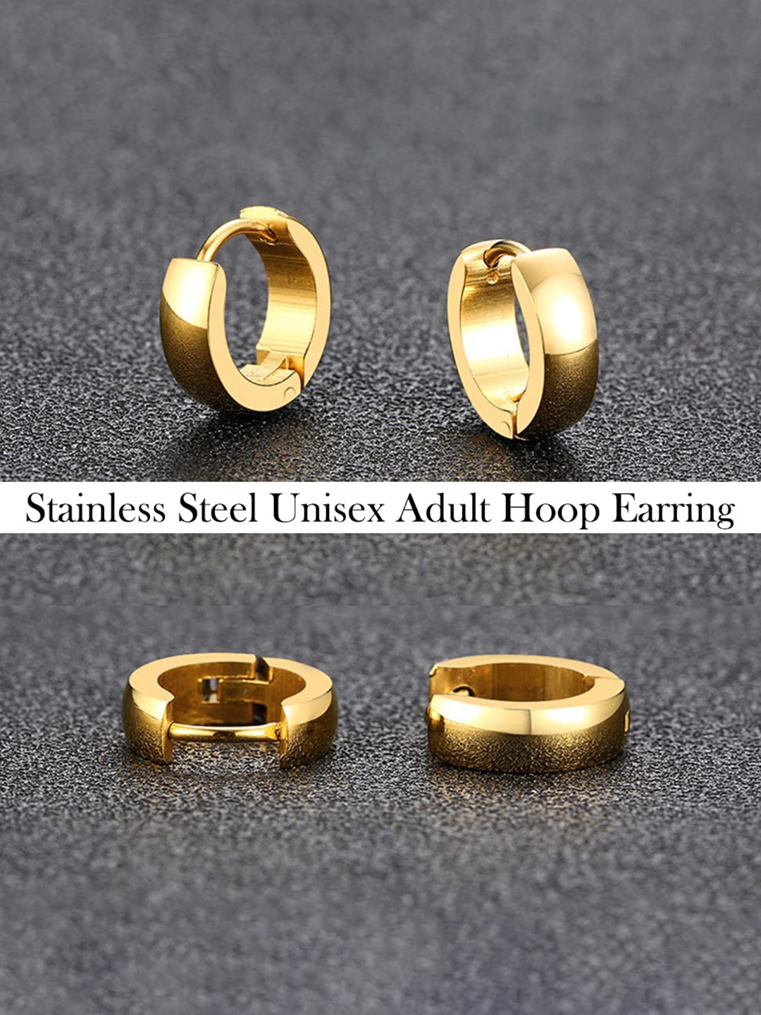 

AkashKrishna Unisex Gold Plated Circular Studs Earrings