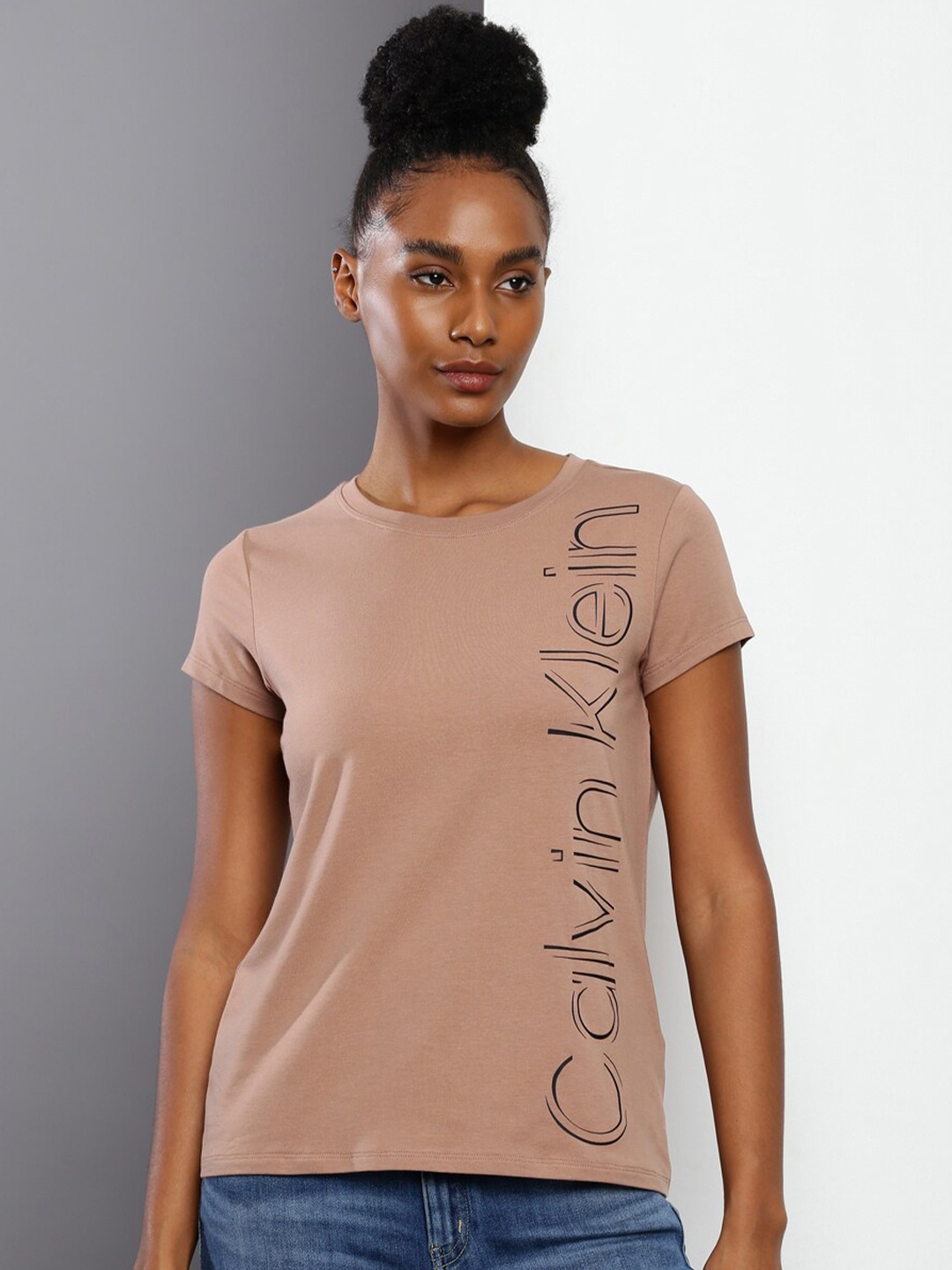 

Calvin Klein Jeans Typography Print T-Shirt, Brown