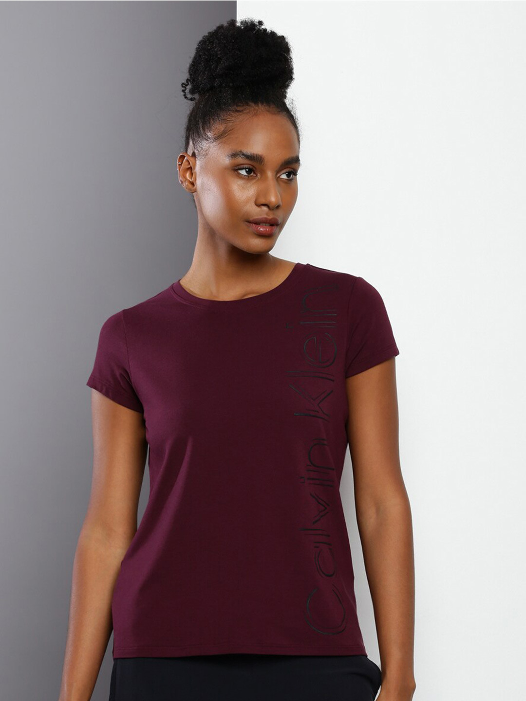 

Calvin Klein Jeans Brand Logo Printed T-Shirt, Maroon