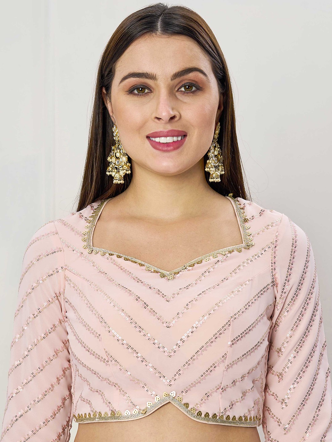 

Ethnovog Embroidered Saree Blouse, Pink