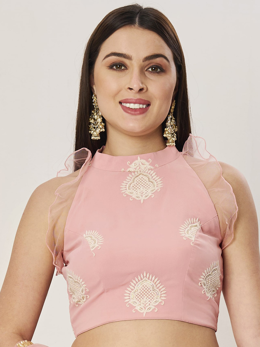 

Ethnovog Embroidered Saree Blouse, Pink