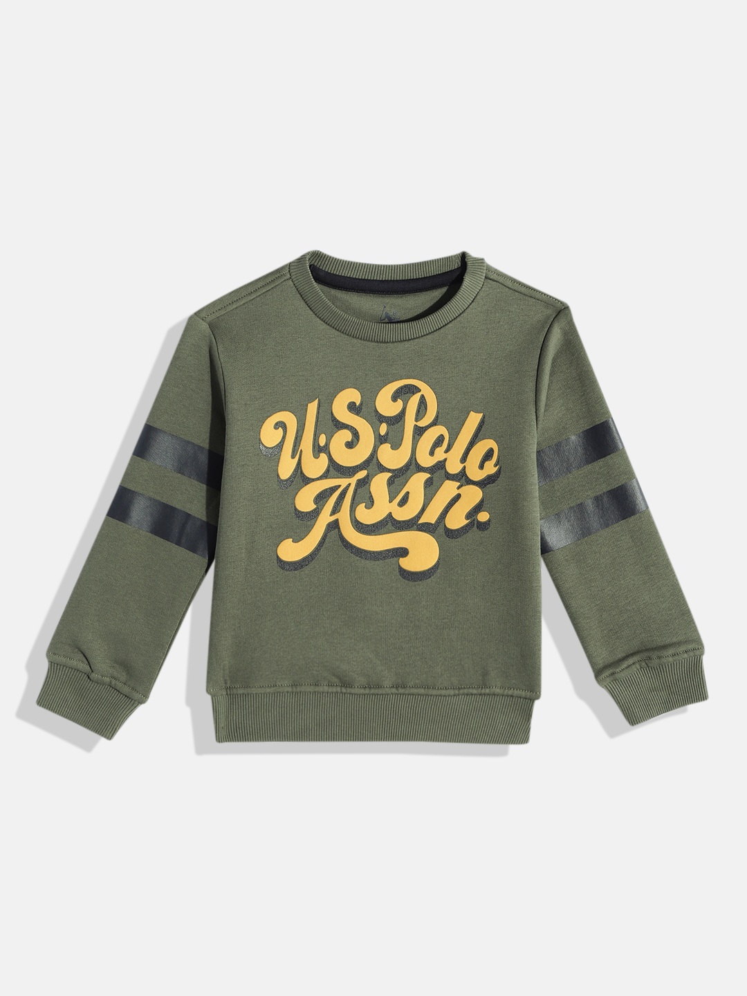 

U.S. Polo Assn. Kids Boys Brand Logo Printed Sweatshirt, Green