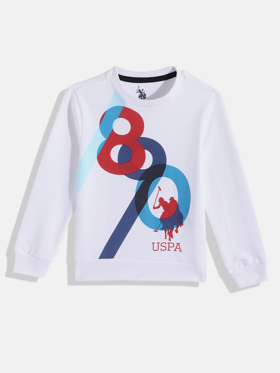 

U.S. Polo Assn. Kids Boys Printed Pure Cotton Sweatshirt, White