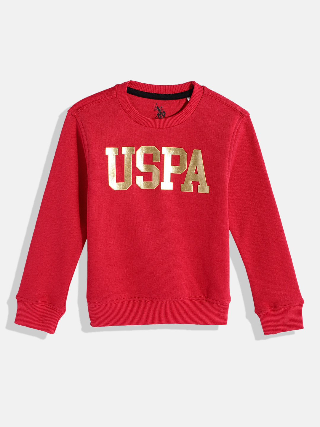 

U.S. Polo Assn. Kids Boys Brand Logo Printed Sweatshirt, Red
