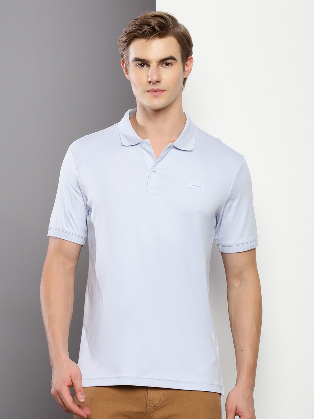 

Calvin Klein Jeans Polo Collar Slim Fit Pure Cotton T-shirt, Blue