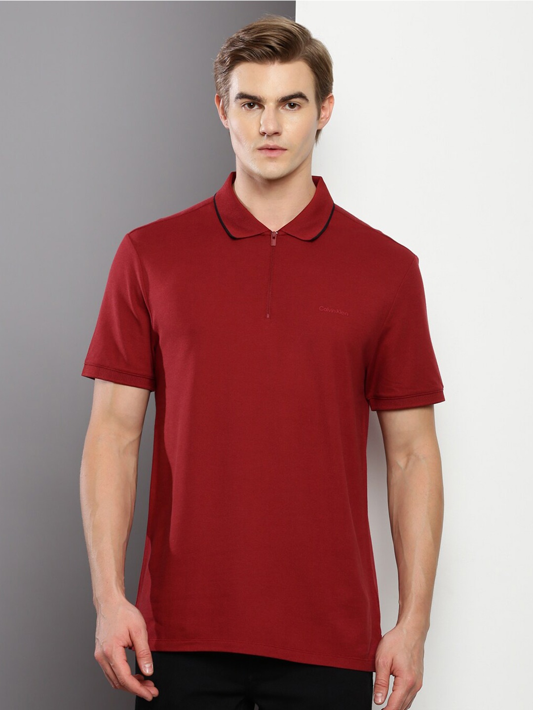 

Calvin Klein Jeans Polo Collar Pure Cotton T-shirt, Red