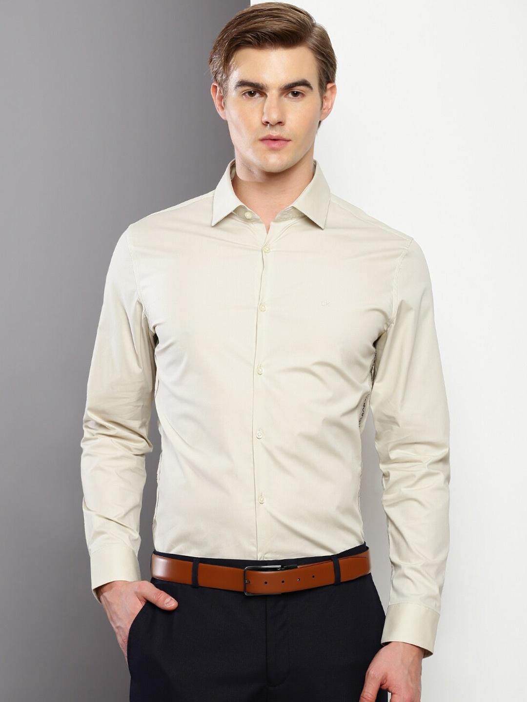 

Calvin Klein Jeans Slim Fit Casual Shirt, Cream