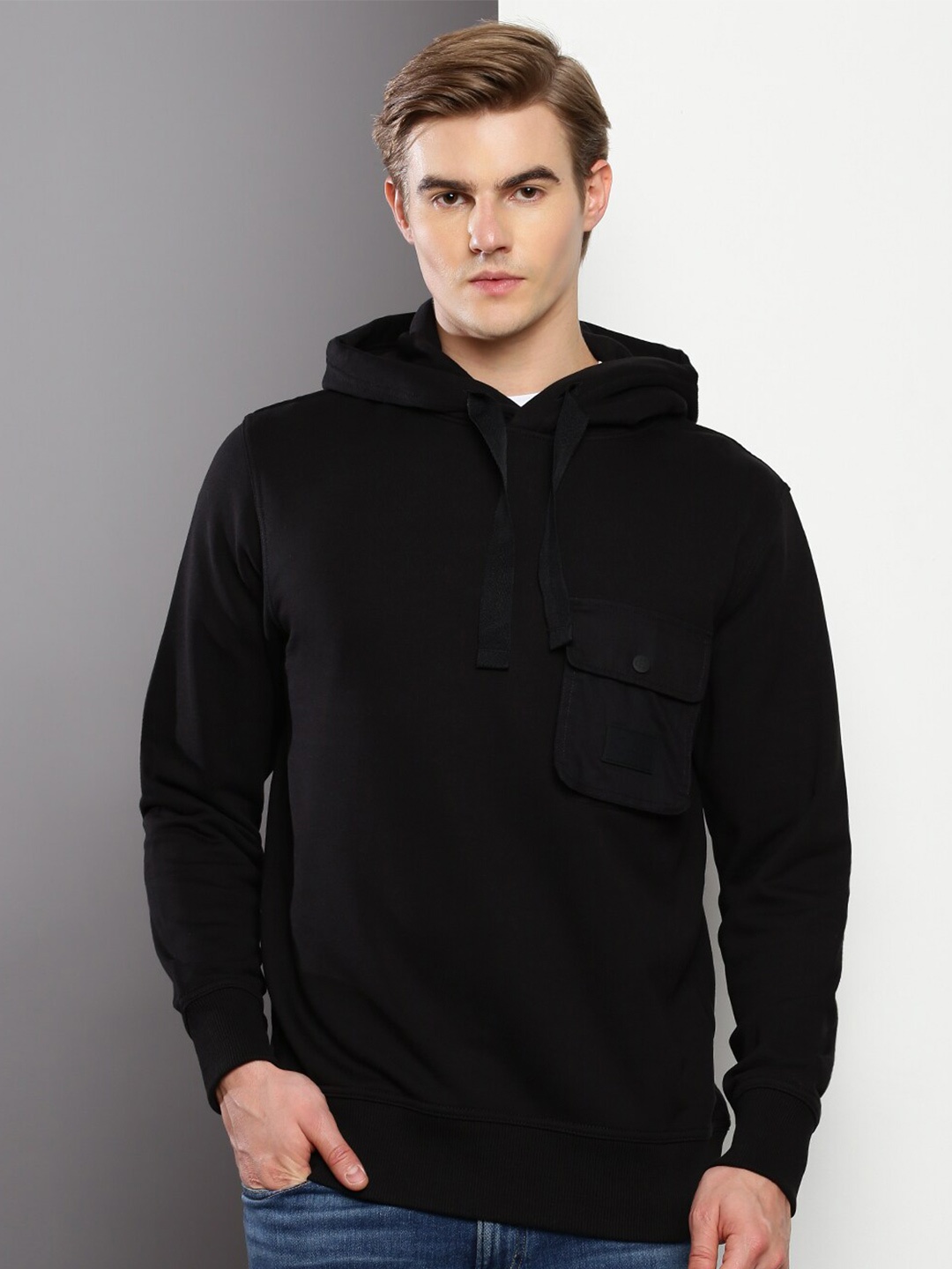 

Calvin Klein Jeans Hooded Cotton Pullover Sweatshirt, Black