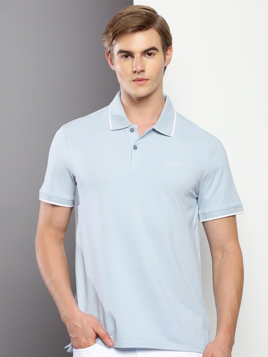 

Calvin Klein Jeans Polo Collar Casual T-Shirt, Blue