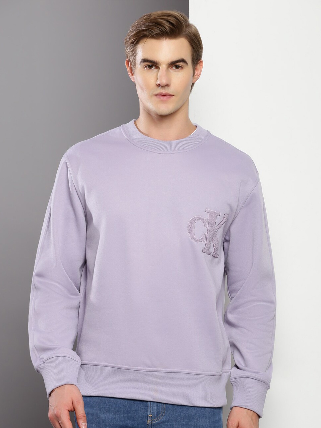 

Calvin Klein Jeans Round Neck Pullover Sweatshirt, Purple