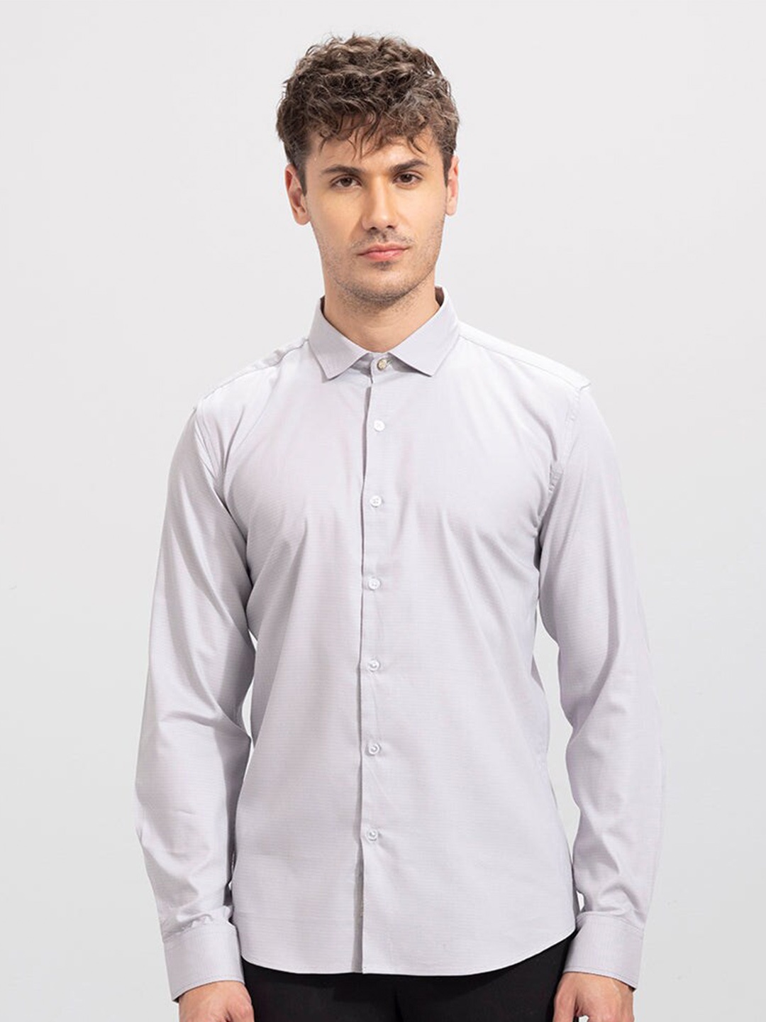 

Snitch Classic Tailored Fit Opaque Casual Shirt, Grey