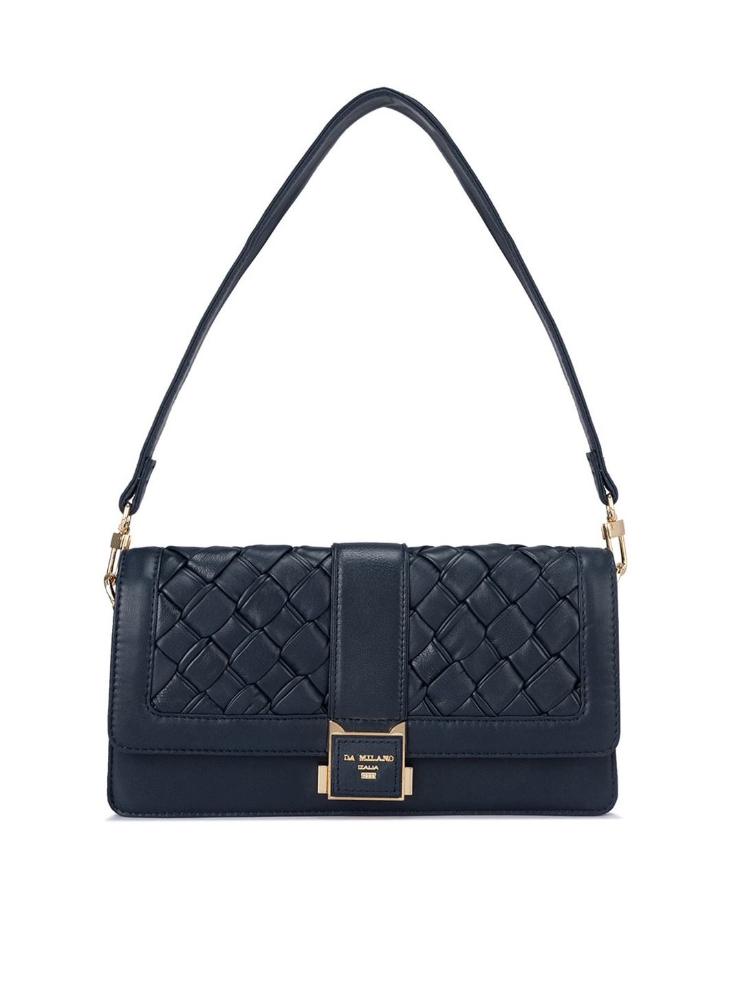 

Da Milano Textured Leather Structured Handheld Bag, Blue
