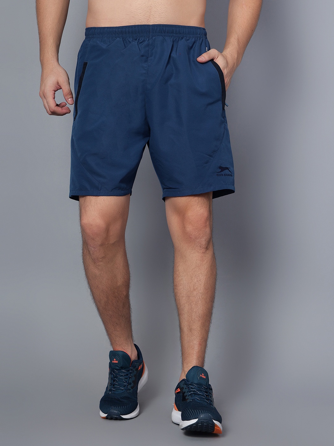 

Shiv Naresh Men Mid-Rise Rapid-Dry Sports Shorts, Blue