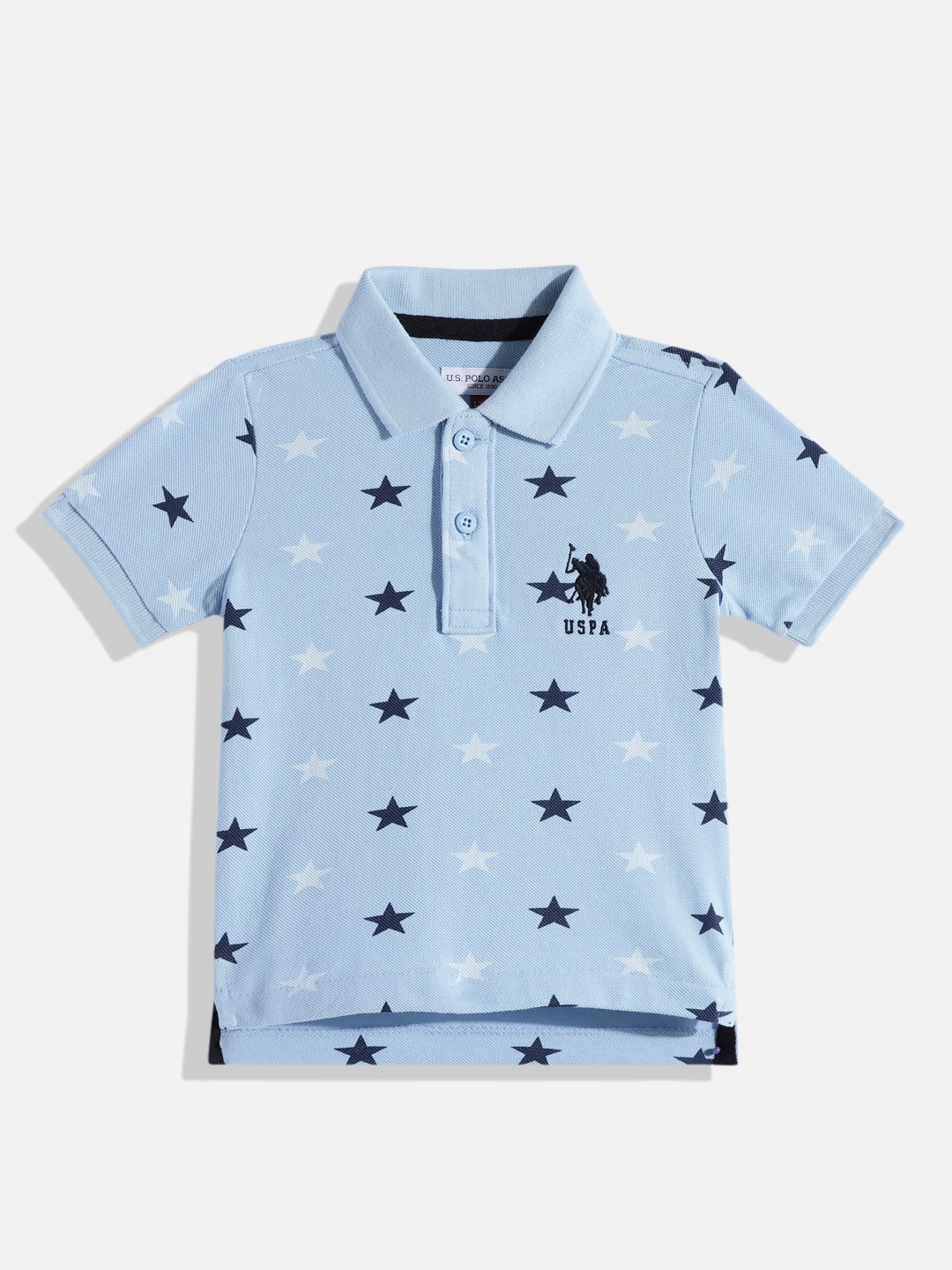 

U.S. Polo Assn. Kids Boys Conversational Printed Pure Cotton T-shirt, Blue