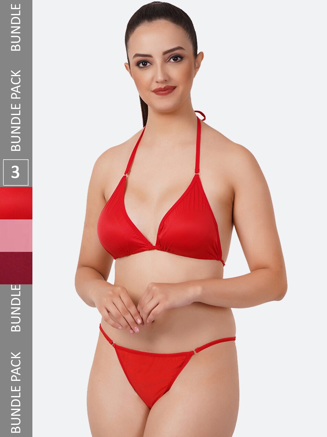

Fleurt Pack Of 2 Bikini Set, Red
