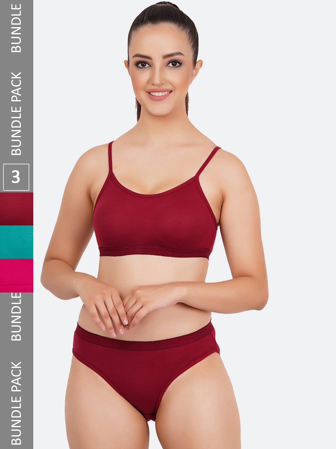 

Fleurt Pack Of 3 Non Padded Assorted Lingerie Set