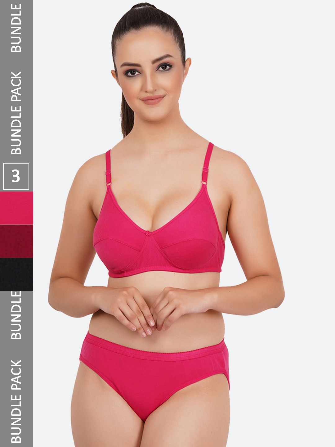 

Fleurt Pack Of 3 Non Padded Assorted Lingerie Set