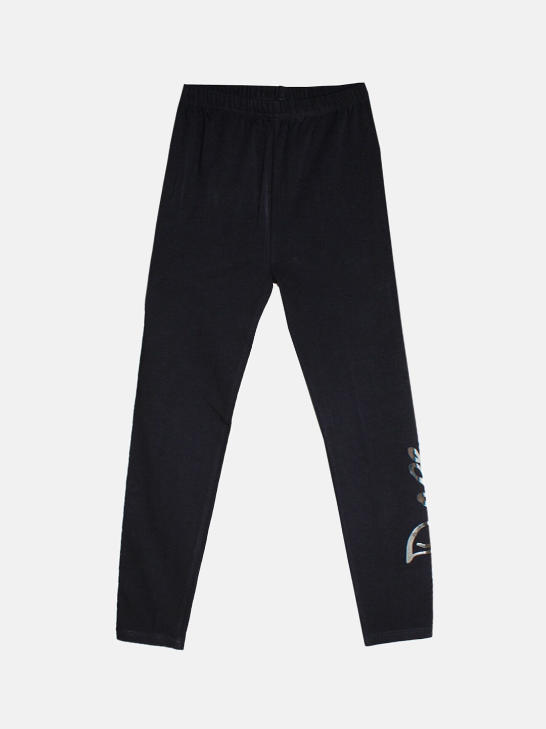 

KiddoPanti Girls Ankle Length Leggings With Printed Detail, Black
