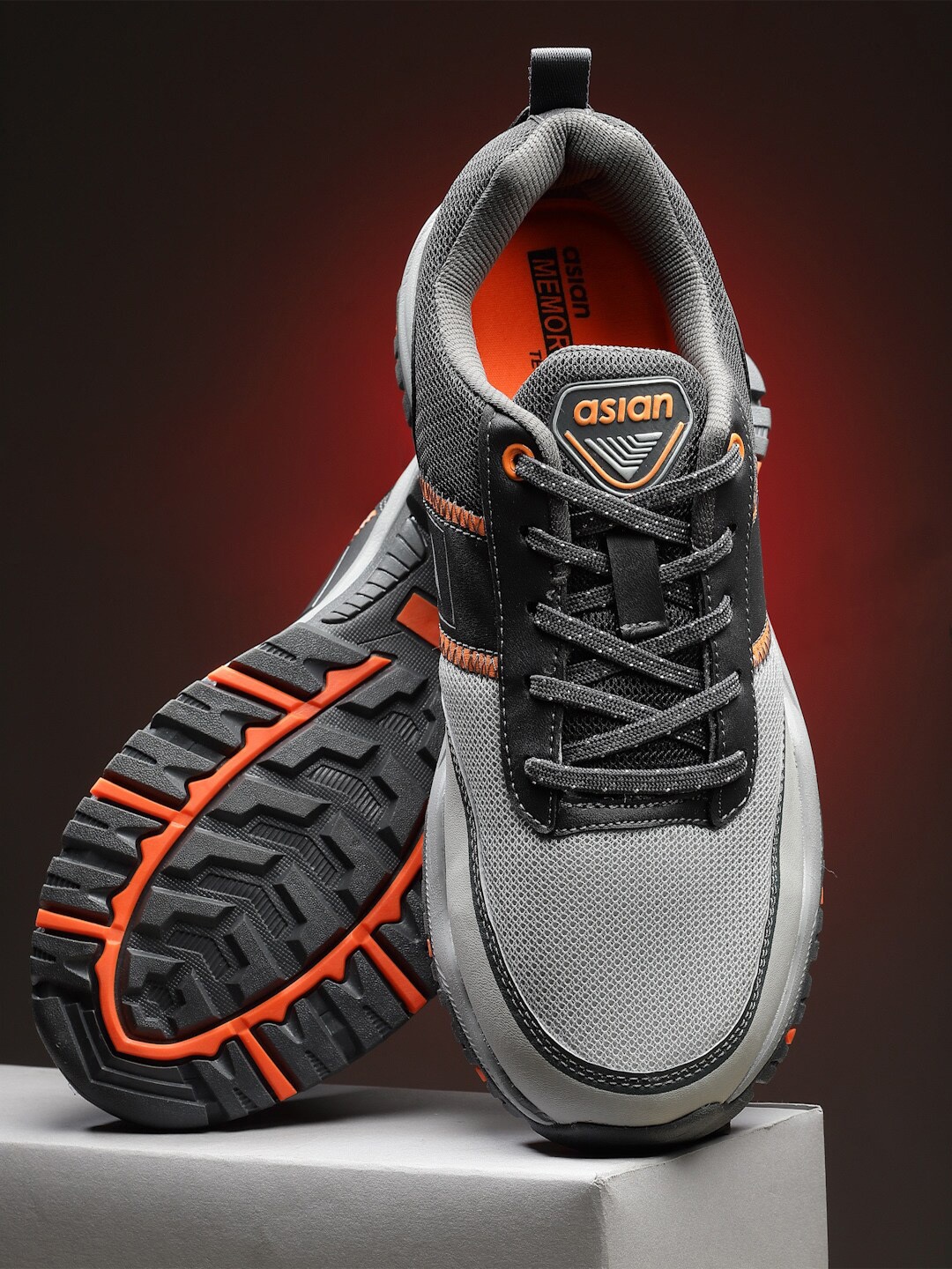 

ASIAN Men Memory Foam Mesh Running Shoes, Grey