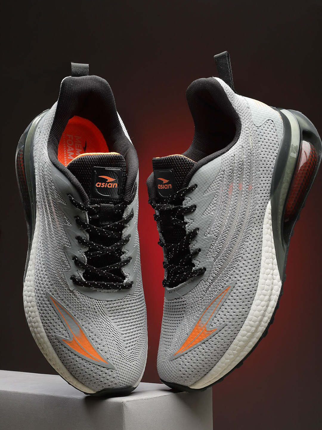 

ASIAN Men Memory Foam Mesh Running Shoes, Grey