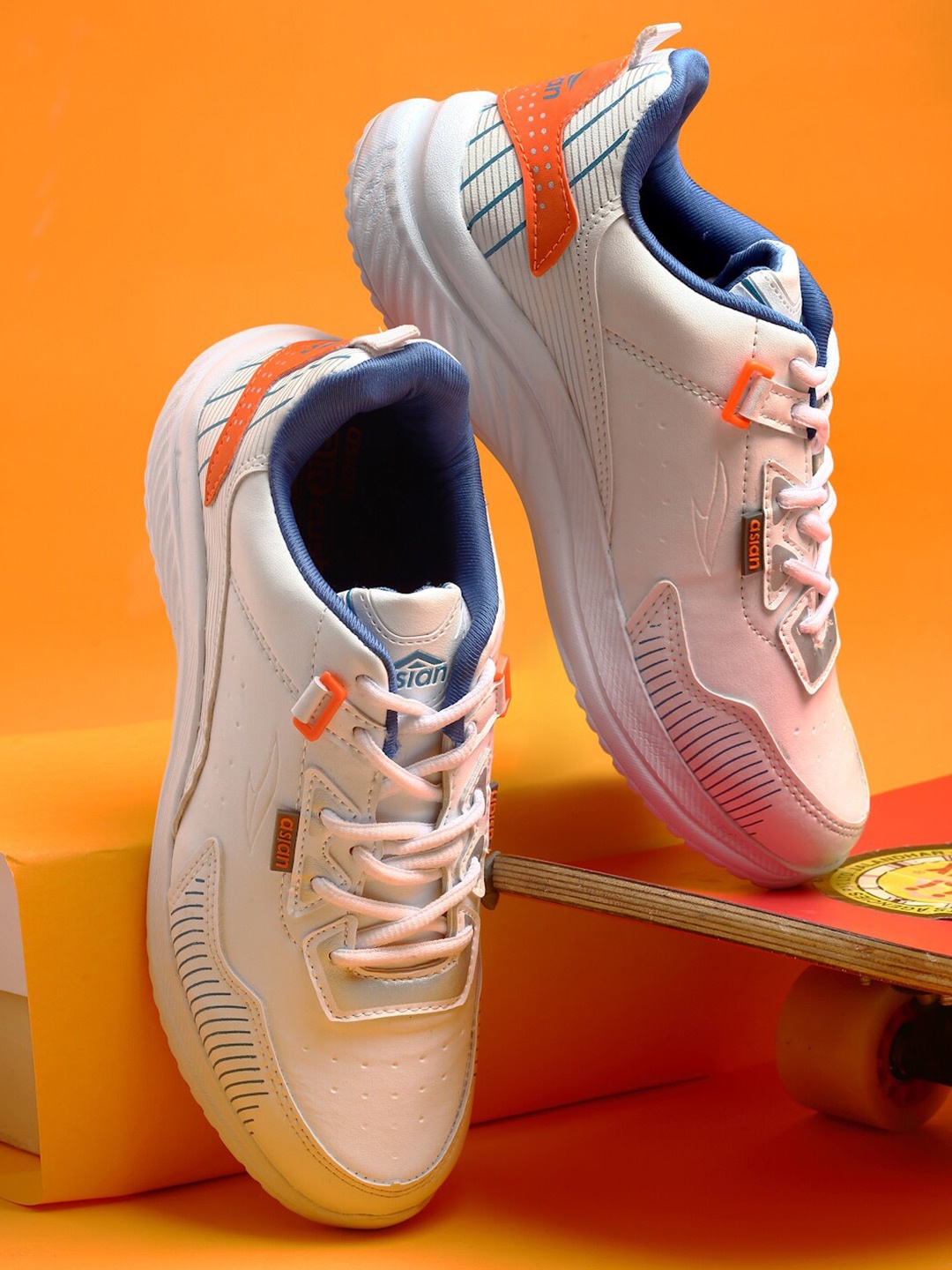

ASIAN Men White Mesh Running Non-Marking Shoes