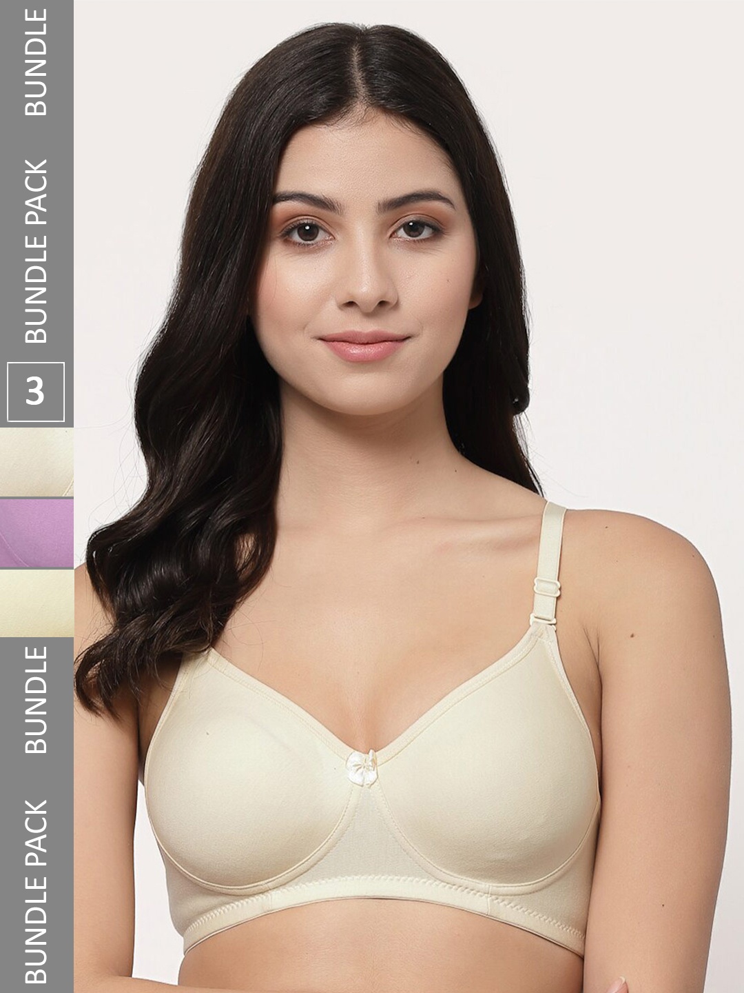 

Docare Pack Of 3 Lightly Padded Full Coverage Cotton T-shirt Bra With All Day Comfort, Mauve