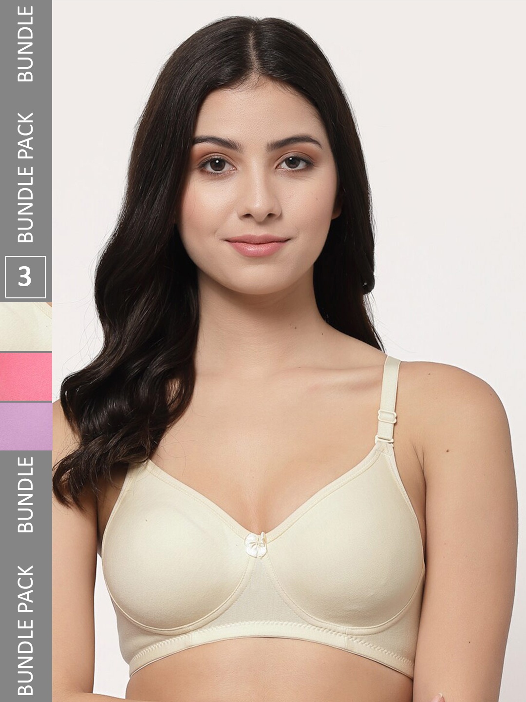 

Docare Pack Of 3 Lightly Padded Full Coverage Cotton T-shirt Bra With All Day Comfort, Nude