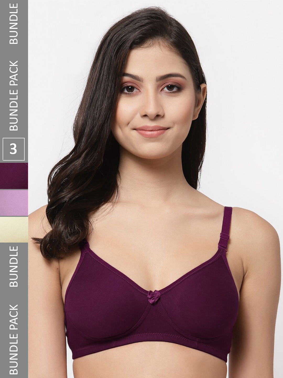 

Docare Pack Of 3 Lightly Padded Full Coverage Cotton T-shirt Bra With All Day Comfort, Yellow