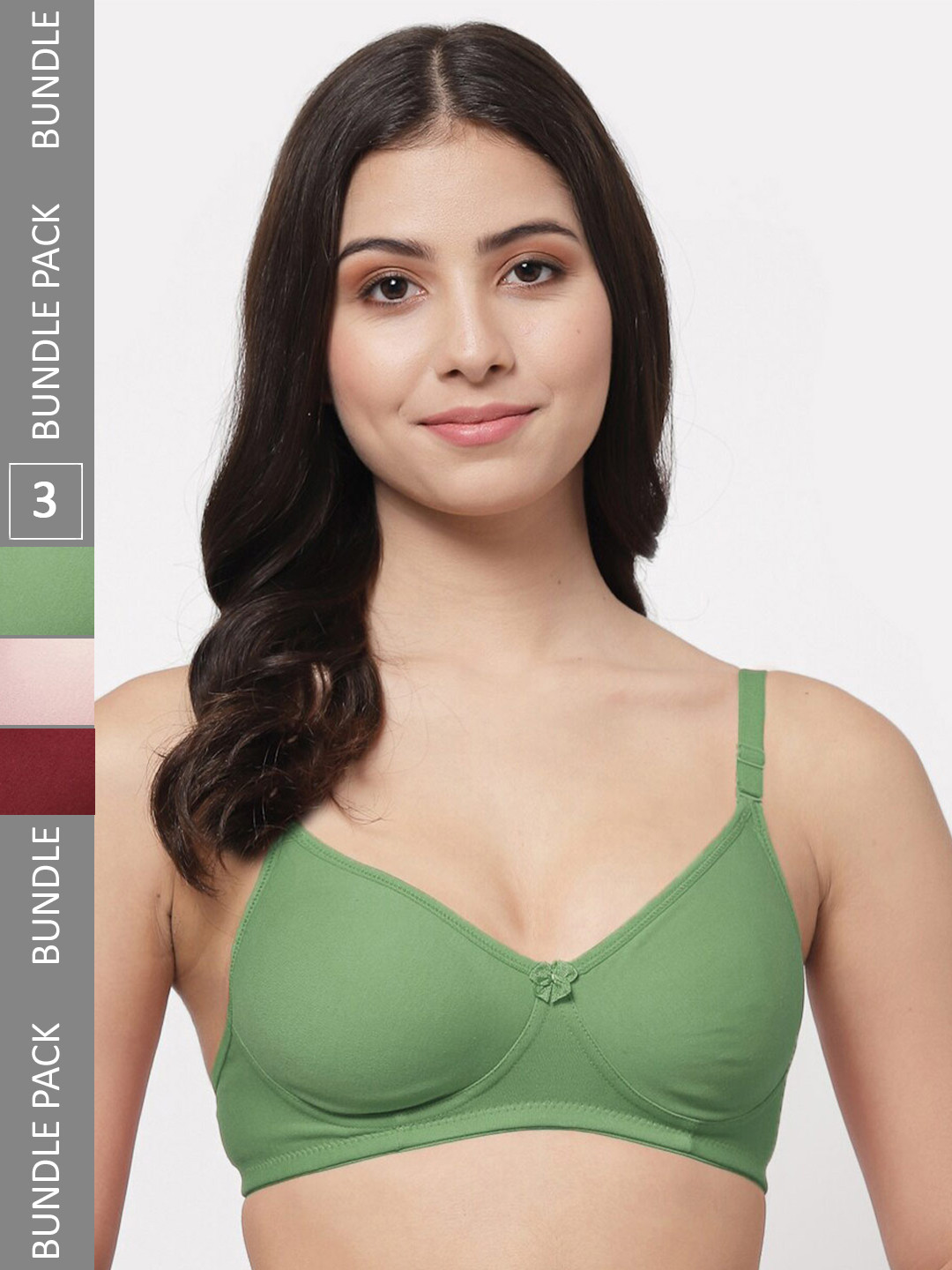 

Docare Pack Of 3 Lightly Padded Full Coverage Cotton T-shirt Bra With All Day Comfort, Maroon