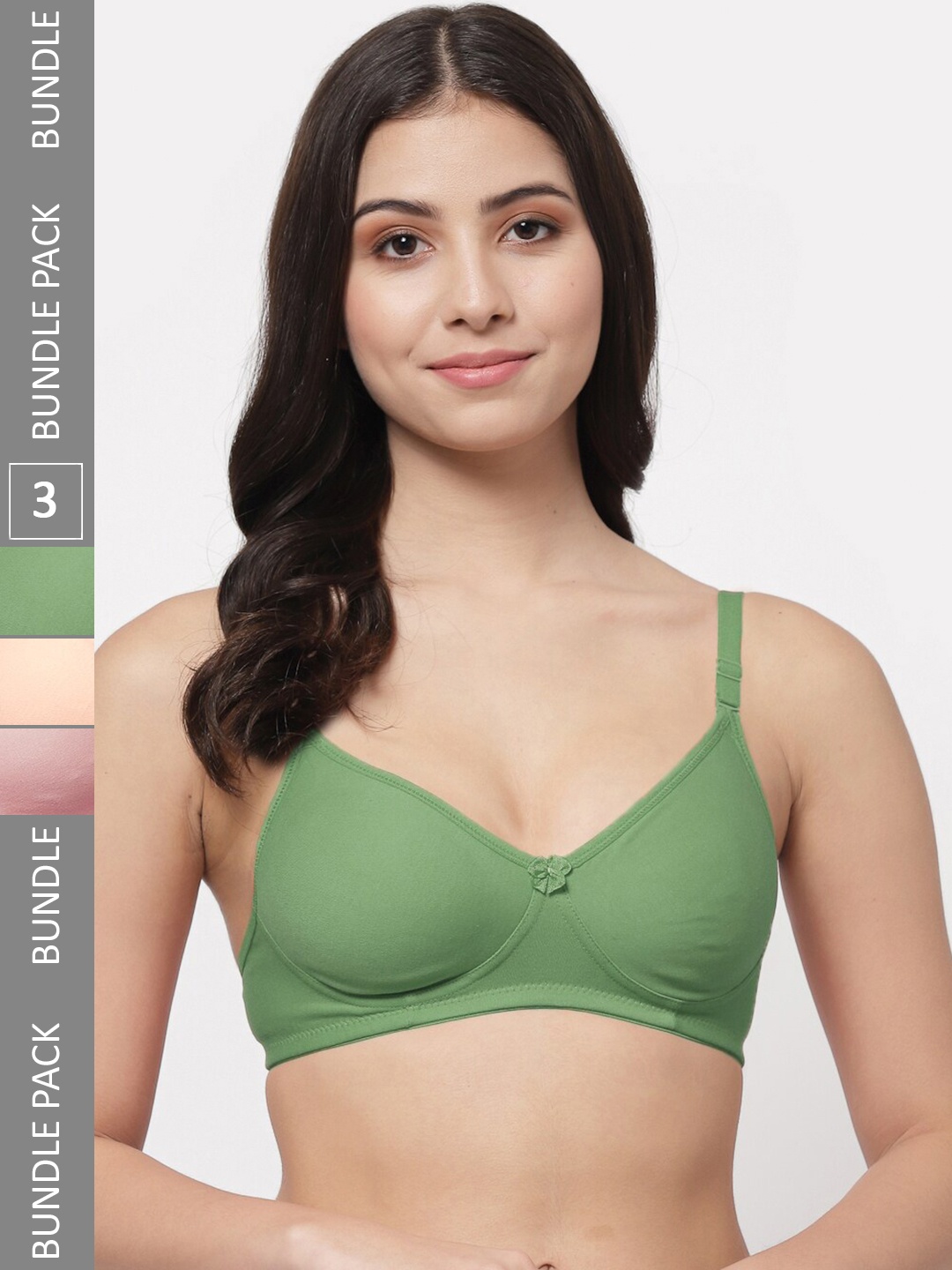 

Docare Pack Of 3 Lightly Padded Full Coverage Cotton T-shirt Bra With All Day Comfort, Pink