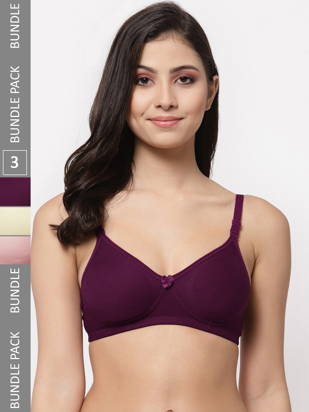 

Docare Pack Of 3 Lightly Padded Full Coverage Cotton T-shirt Bra With All Day Comfort, Yellow