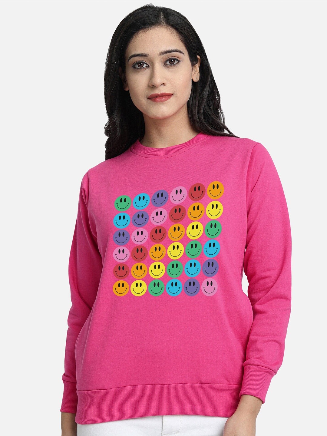 

CHOZI Women Pink Printed Sweatshirt